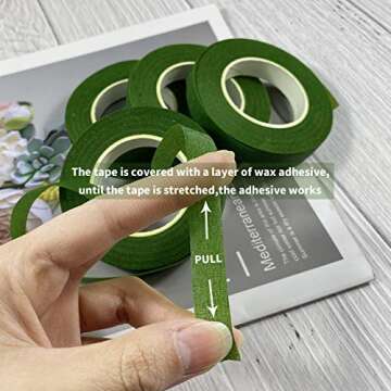 zYoung Floral Tape - 4 Rolls Dark Green Flower Tape for Crafts and Bouquets