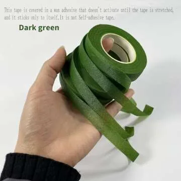 zYoung Floral Tape for Bouquets and Crafts - 4 Rolls, Dark Green