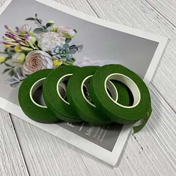 zYoung Floral Tape for Bouquets and Crafts - 4 Rolls, Dark Green