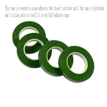 zYoung Floral Tape for Bouquets and Crafts - 4 Rolls, Dark Green