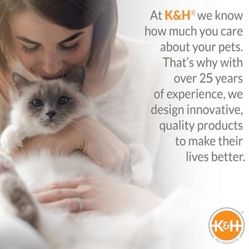 K&H PET PRODUCTS Self-Warming Cat Bed Pad, Self-Heating Thermal Cat and Dog Bed Mat, Cat Warmer Mat for Feral and Indoor Cats, Gray/ Black 21 X 17 Inches