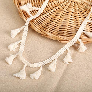 50 Yards Cotton Tassel Fringe Trim for DIY Crafts and Decor