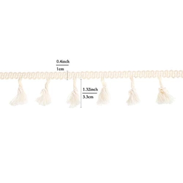 50 Yards Cotton Tassel Fringe Trim for DIY Crafts and Decor