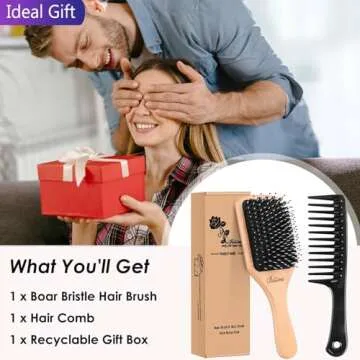 Bsisme Hair Brush with Detangling Comb for All Hair Types