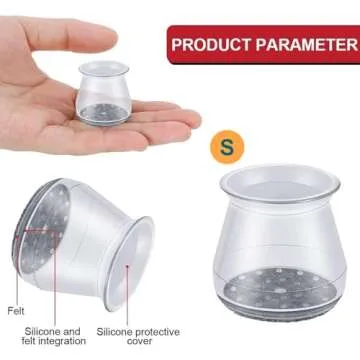 32pcs Chair Leg Floor Protectors,Bar stools Leg Protectors Caps,Dining Room Table Chair Leg Protectors for Hardwood Floors, Chair Leg Covers Silicone Felt Furniture Pads (Small fit: 0.9'' - 1.29'')