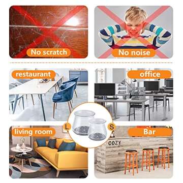 32pcs Chair Leg Floor Protectors,Bar stools Leg Protectors Caps,Dining Room Table Chair Leg Protectors for Hardwood Floors, Chair Leg Covers Silicone Felt Furniture Pads (Small fit: 0.9'' - 1.29'')