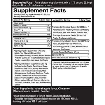 FoodScience of Vermont Superior Greens, Dietary Supplement Drink Mix to Support Detoxification and Digestion, 60 Servings