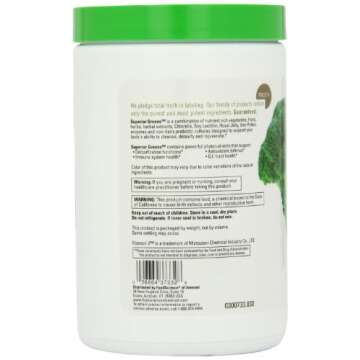 FoodScience of Vermont Superior Greens, Dietary Supplement Drink Mix to Support Detoxification and Digestion, 60 Servings