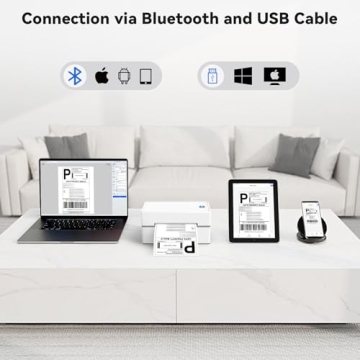 Anycash Bluetooth Thermal Shipping Label Printer, Wireless 4x6 Shipping Label Sticker Printer for Small Business and Office, Compatible with Android&iOS Windows, Used for Amazon, Shopify, Etsy USPS