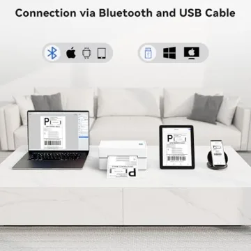 Anycash Bluetooth Thermal Shipping Label Printer, Wireless 4x6 Shipping Label Sticker Printer for Small Business and Office, Compatible with Android&iOS Windows, Used for Amazon, Shopify, Etsy USPS