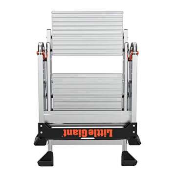 Little Giant Ladders, Jumbo Step, 2-Step, 2 foot, Step Stool, Aluminum, Type 1AA, 375 lbs weight rating, (11902), Silver