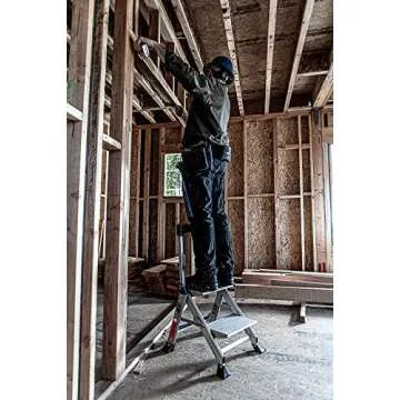 Little Giant Ladders, Jumbo Step, 2-Step, 2 foot, Step Stool, Aluminum, Type 1AA, 375 lbs weight rating, (11902), Silver