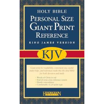 KJV Personal Size Giant Print Reference Bible (Imitation Leather, Black, Red Letter)
