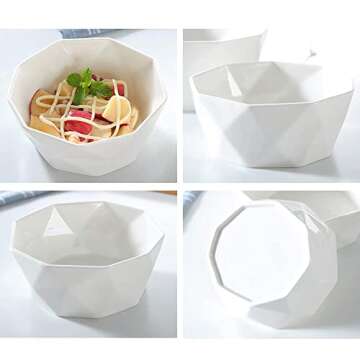 Kingrol 8 Pack Dessert Bowls Porcelain Ramekins, 8 Ounce White Ceramic Serving Bowls - Dishwasher Microwave Safe - for Ice Cream, Dessert, Small Side Dishes, Salad, Fruit, Dip (White)