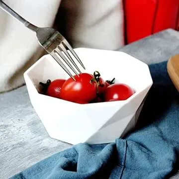 Kingrol 8 Pack Dessert Bowls Porcelain Ramekins, 8 Ounce White Ceramic Serving Bowls - Dishwasher Microwave Safe - for Ice Cream, Dessert, Small Side Dishes, Salad, Fruit, Dip (White)