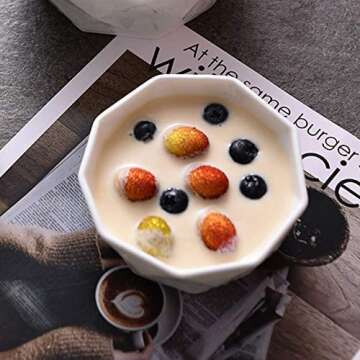 Kingrol 8 Pack Dessert Bowls Porcelain Ramekins, 8 Ounce White Ceramic Serving Bowls - Dishwasher Microwave Safe - for Ice Cream, Dessert, Small Side Dishes, Salad, Fruit, Dip (White)