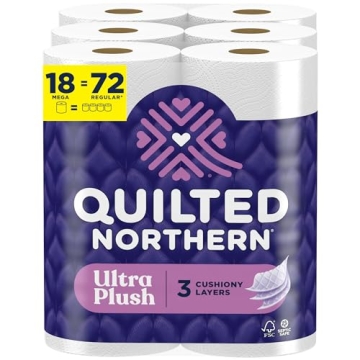 Quilted Northern Ultra Plush Toilet Paper 18 Mega Rolls 72 Regular Rolls