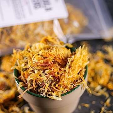 Dried Calendula Flowers - Edible Dried Marigold Flowers for Soap Making, Calendula Tea, Herb Infusio...