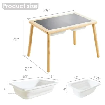 Beright Kids Table Sensory Play Table with Storage Bins