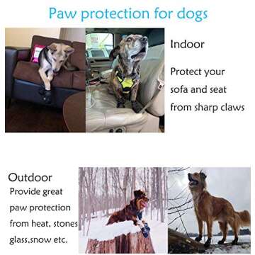 ZXM 4Pcs Dog Boots Waterproof Shoes with Reflective Velcro Rugged Anti-Slip Sole and Skid-Proof for Medium to Large Dogs Paw Protection