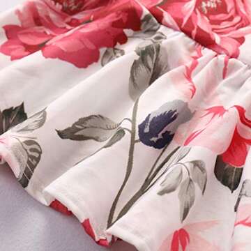 CARETOO Girls Clothes Outfits, Cute Baby Girl Floral Short Sleeve Pant Set Flower Ruffle Top