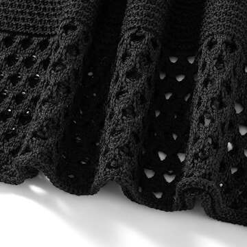 Women Y2K Crochet Knitted 2 Piece Skirt Set Hollow Out Crop Top High Waist Bodycon Mini Skirt Outfits Beachwear