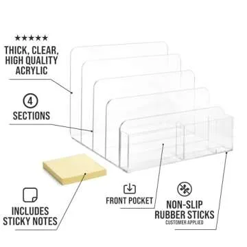 E+COUNT Acrylic Desk Filer, Clear File Holder for Office Organization - Acrylic File Organizer, File...