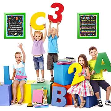 launuo Classroom Rules Poster Set for Motivational Decor