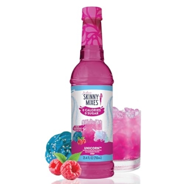 Jordan's Skinny Mixes Sugar Free Syrup, Unicorn Flavor, Fruit Flavored Water Enhancer, Drink Mix for...