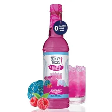 Jordan's Skinny Mixes Sugar Free Syrup, Unicorn Flavor, Fruit Flavored Water Enhancer, Drink Mix for Ice Tea, Lemonade & More, Zero Calorie Flavoring, Keto Friendly, 25.4 Fl Oz, 1 Pack