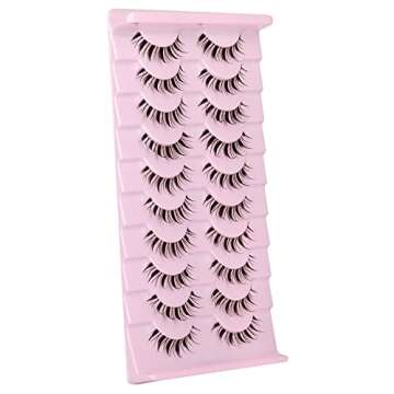 Manga Lashes Natural Look Wispy Spiky Lashes with Clear Band 14MM False Lashes Look like Cluster Las...