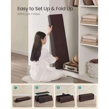 Upgrade Your Space with SONGMICS Folding Storage Ottoman