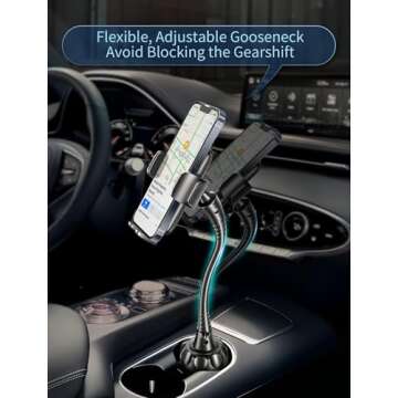 TOPGO Cup Phone Holder for Car [2025 Upgraded Ultra-Sturdy & Non-Shaking] Car Phone Mount with Adjus...