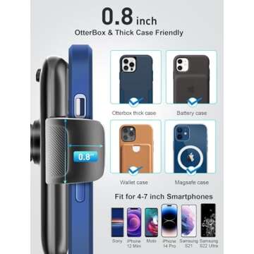 TOPGO Cup Phone Holder for Car [2025 Upgraded Ultra-Sturdy & Non-Shaking] Car Phone Mount with Adjustable Long Gooseneck Cell Phone Automobile Cradles for iPhone 16 Pro Max and More Smartphone - Black