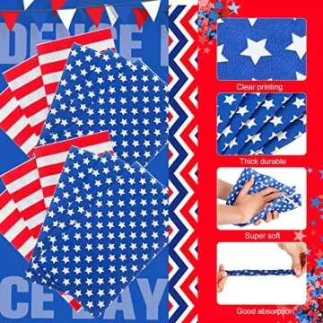 Teling 100 Pcs American Flag Patriotic Party Supplies 3 Ply Disposable Paper Napkins Cocktail Napkins for Veterans Day Election Day 4th of July Independence Day Decorations