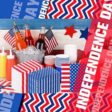 Teling 100 Pcs American Flag Patriotic Party Supplies 3 Ply Disposable Paper Napkins Cocktail Napkins for Veterans Day Election Day 4th of July Independence Day Decorations