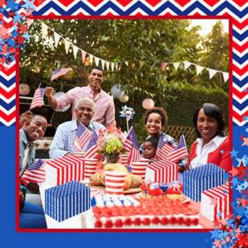 Teling 100 Pcs American Flag Patriotic Party Supplies 3 Ply Disposable Paper Napkins Cocktail Napkins for Veterans Day Election Day 4th of July Independence Day Decorations