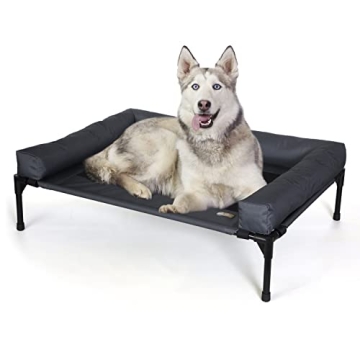 K&H Pet Products Outdoor Dog Bed Bolster Dog Cot Cooling Dog Hammock, Metal Frame with Washable Mesh...