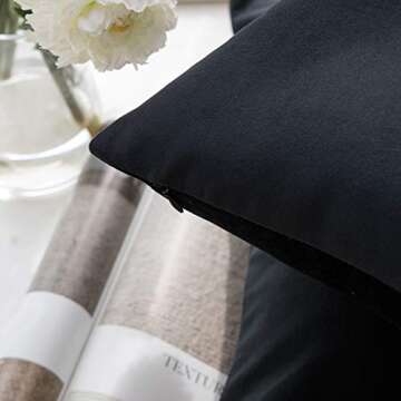 Phantoscope Pack of 2 Velvet Decorative Throw Pillow Covers Soft Solid Square Cushion Case for Couch...