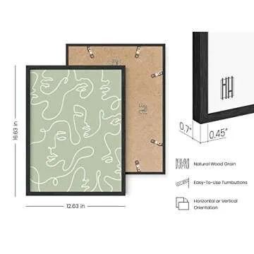 HAUS AND HUES Art Poster - Female Figure Line Art, 12x16 Unframed, Minimalist Wall Decor, Green Face Line, Modern Abstract Wall Art for Living Room & Bedroom