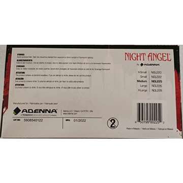 Adenna Night Angel Nitrile Powder Free Examination Gloves - Black, Medium - 100 Count