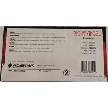 Adenna Night Angel Nitrile Powder Free Examination Gloves - Black, Medium - 100 Count