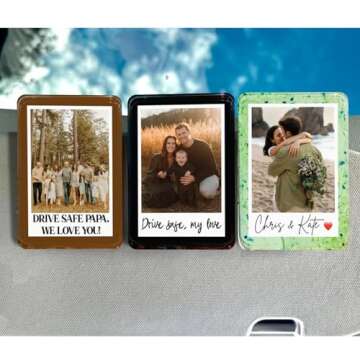 Personalized Sun Visor Picture Clip - Unique Car Accessory Gift for Dad