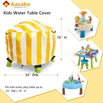 Aacabo Kids Water Table Cover Little Tikes Spiralin' Seas Waterpark Play Table Cover Sand Water Tabl...