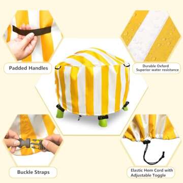 Aacabo Kids Water Table Cover Little Tikes Spiralin' Seas Waterpark Play Table Cover Sand Water Table Cover Outdoor Toys Cover 34X34X18 inch-(Cover only)-Yellow