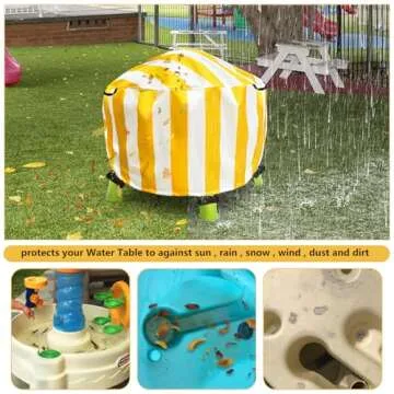 Aacabo Kids Water Table Cover Little Tikes Spiralin' Seas Waterpark Play Table Cover Sand Water Table Cover Outdoor Toys Cover 34X34X18 inch-(Cover only)-Yellow