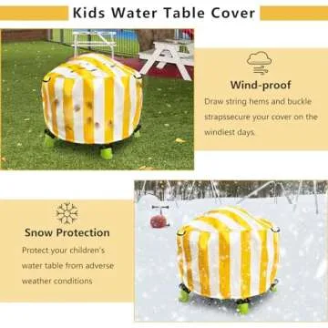 Aacabo Kids Water Table Cover Little Tikes Spiralin' Seas Waterpark Play Table Cover Sand Water Table Cover Outdoor Toys Cover 34X34X18 inch-(Cover only)-Yellow