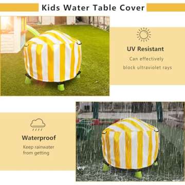 Aacabo Kids Water Table Cover Little Tikes Spiralin' Seas Waterpark Play Table Cover Sand Water Table Cover Outdoor Toys Cover 34X34X18 inch-(Cover only)-Yellow