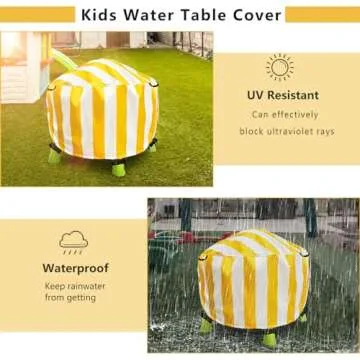 Aacabo Kids Water Table Cover Little Tikes Spiralin' Seas Waterpark Play Table Cover Sand Water Table Cover Outdoor Toys Cover 34X34X18 inch-(Cover only)-Yellow