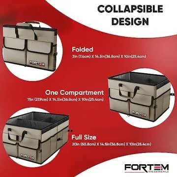 FORTEM Trunk Organizer for Ultimate Car Organization